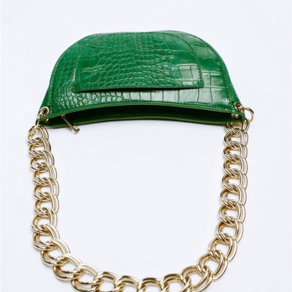Zara Animal Print Chain Strap Shoulder Bag